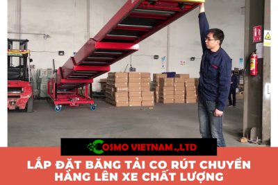 Lắp đặt băng tải co rút chuyển hàng lên xe chất lượng