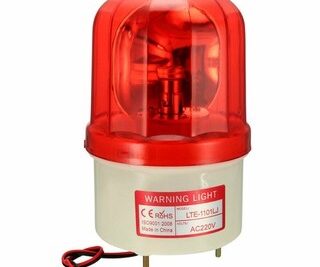 WARNING LAMP MODEL LTE-1101J, RED,dien ap 24V, cong suat 10W,Outer Size: phi 101×71