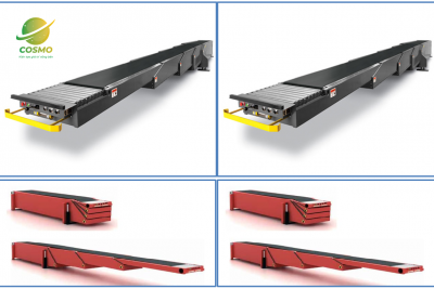 Băng tải co rút chuyển hàng lên xe