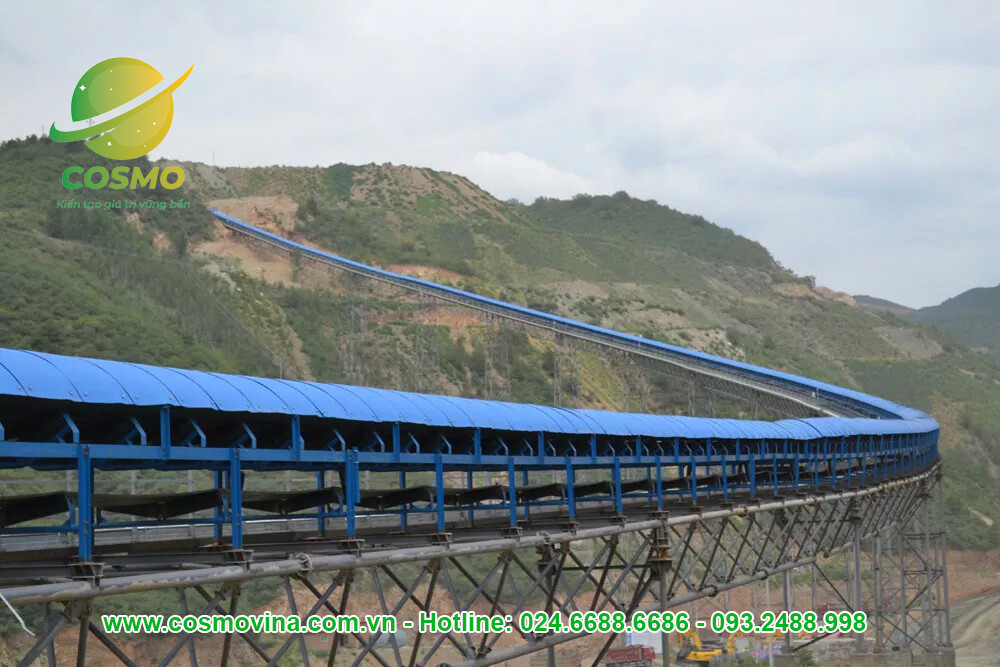 Vật liệu rời công nghiệp nặng tải trọng lớn dỡ hàng băng tải nghiêng