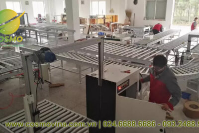 Băng tải con lăn trực tiếp điều khiển dây chuyền nhà máy