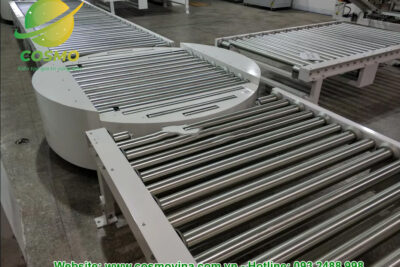 Nhà máy sản xuất băng tải con lăn pallet hạng nặng có động cơ